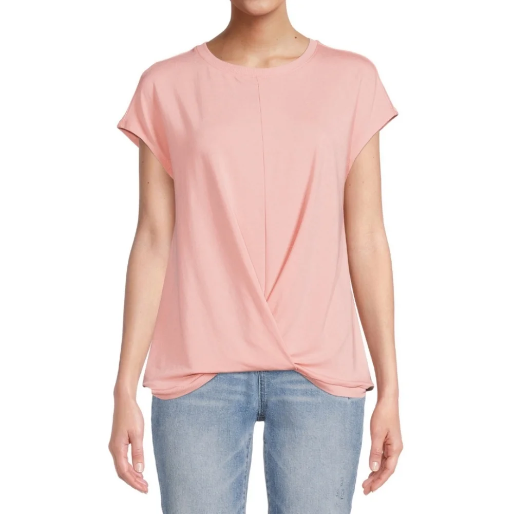 SOLD...NWT WOMENS TIME AND TRU TWIST FRONT T-SHIRT SIZE L